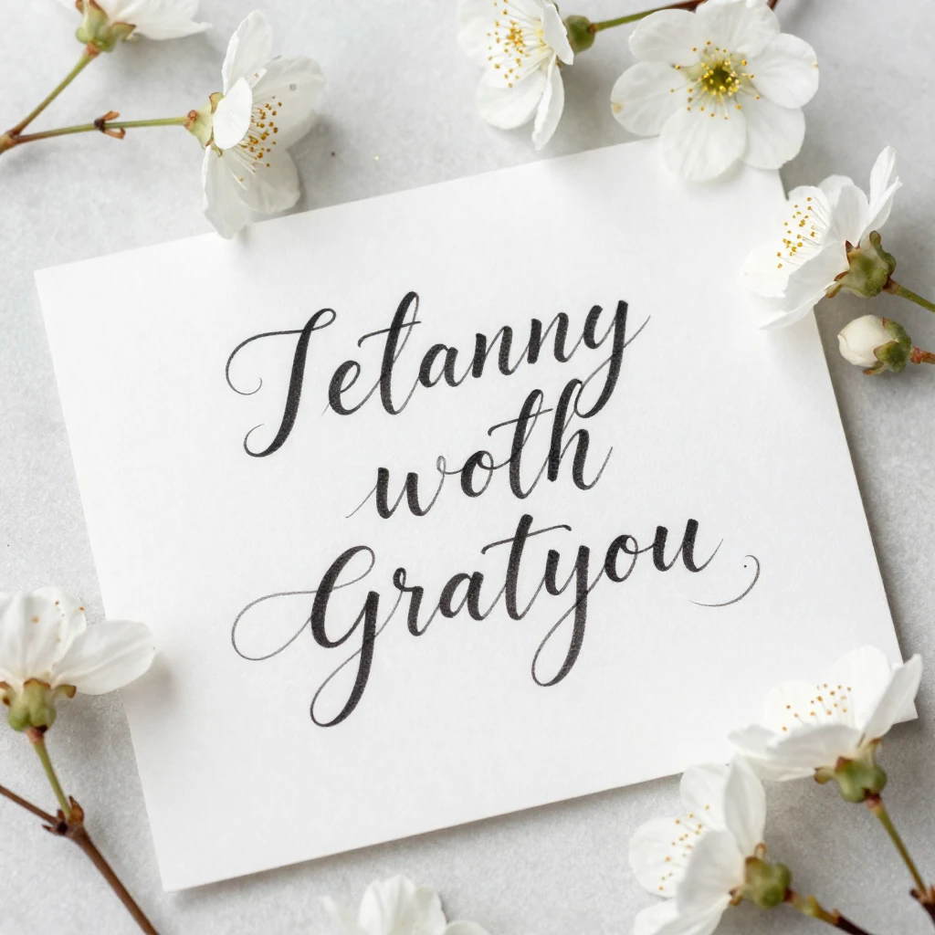 A beautifully designed card with elegant script, surrounded ...