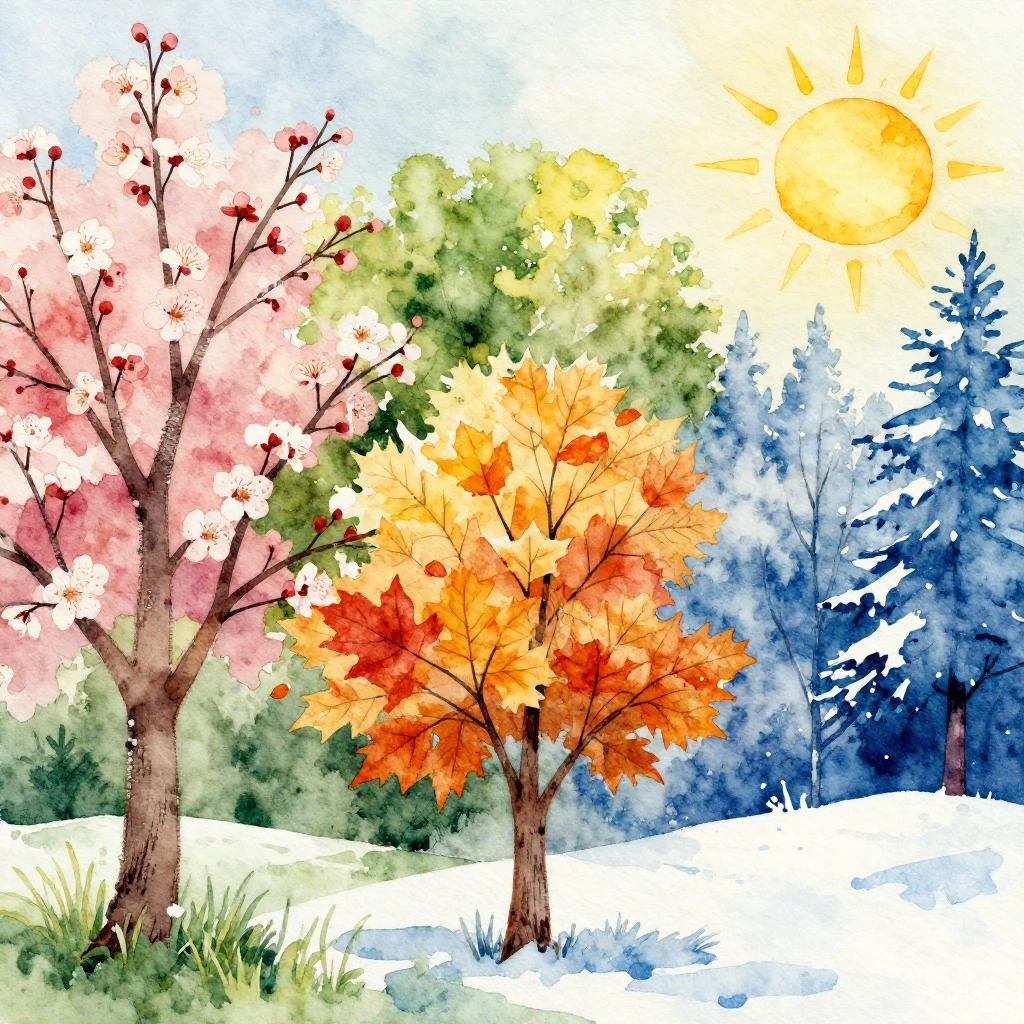 An artistic watercolor painting depicting the transition of ...