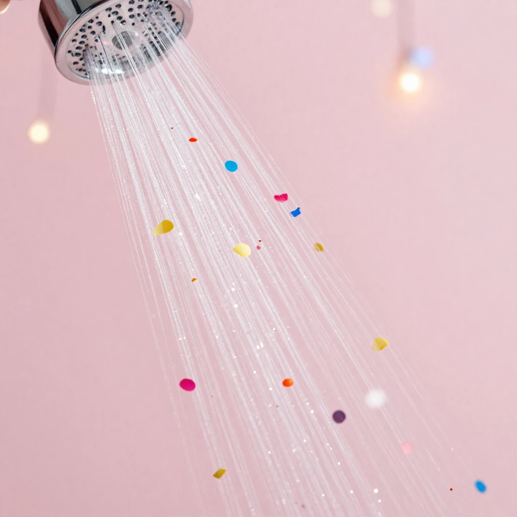 A shower of colorful confetti falling gracefully against a s...