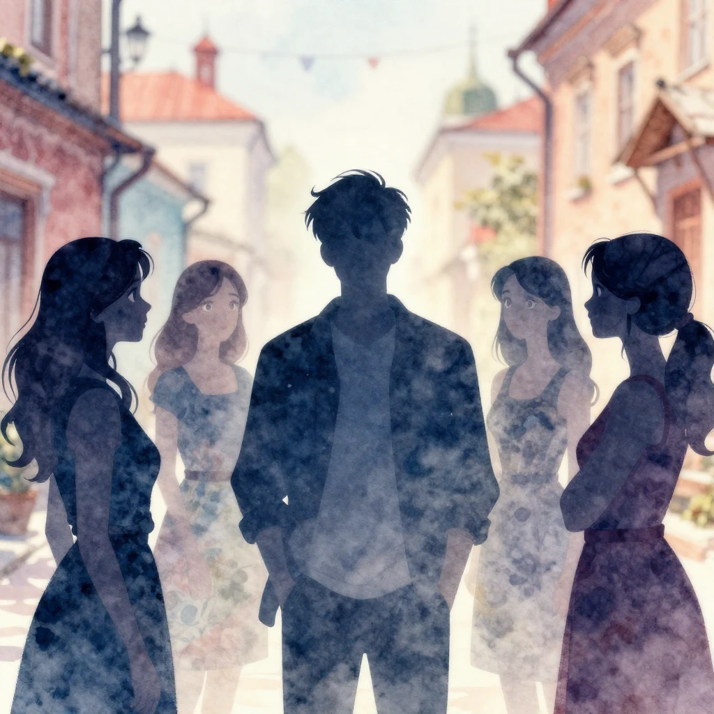 A vibrant watercolor illustration depicting a silhouette of ...