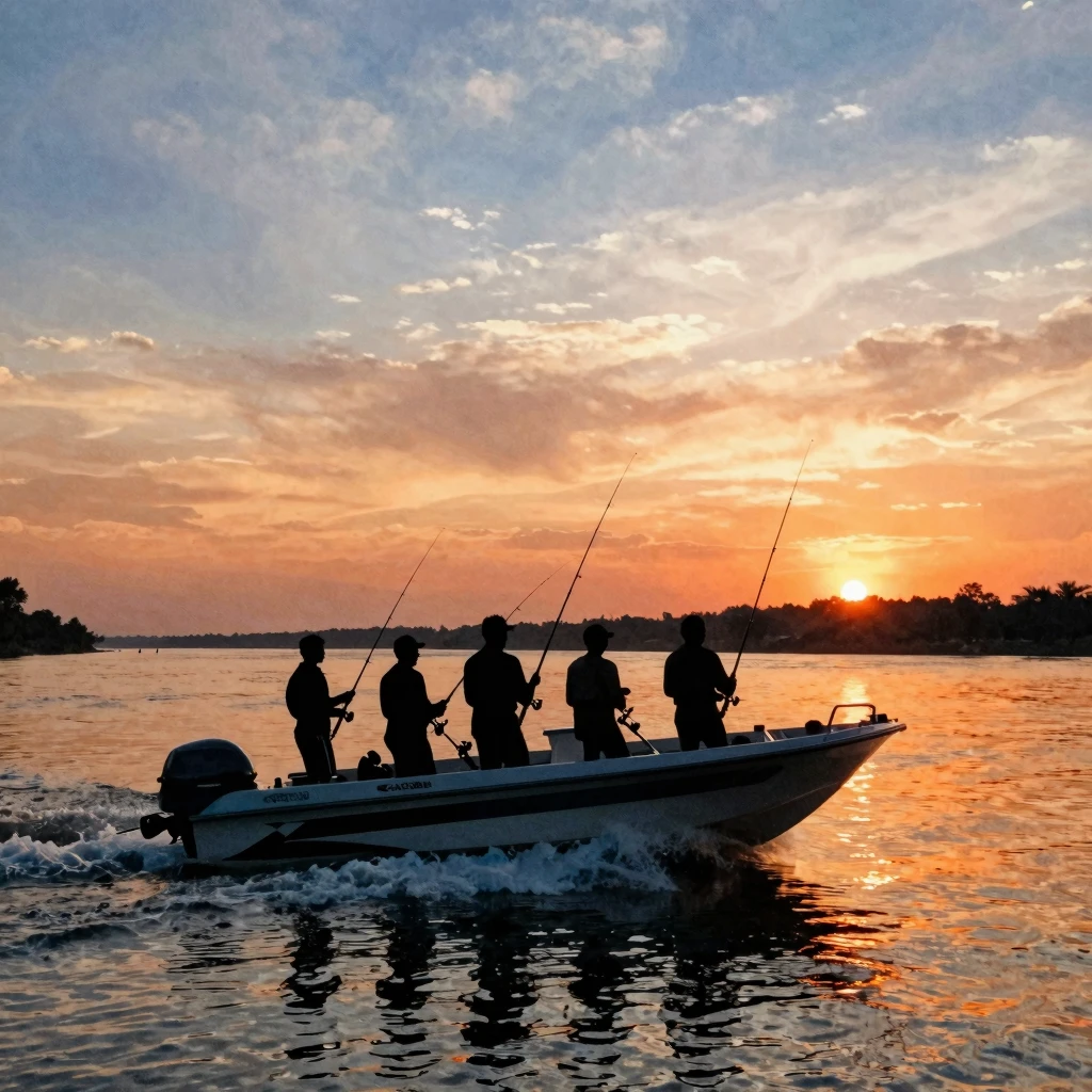 Watercolor style. Silhouettes of a group of friends on a mot...