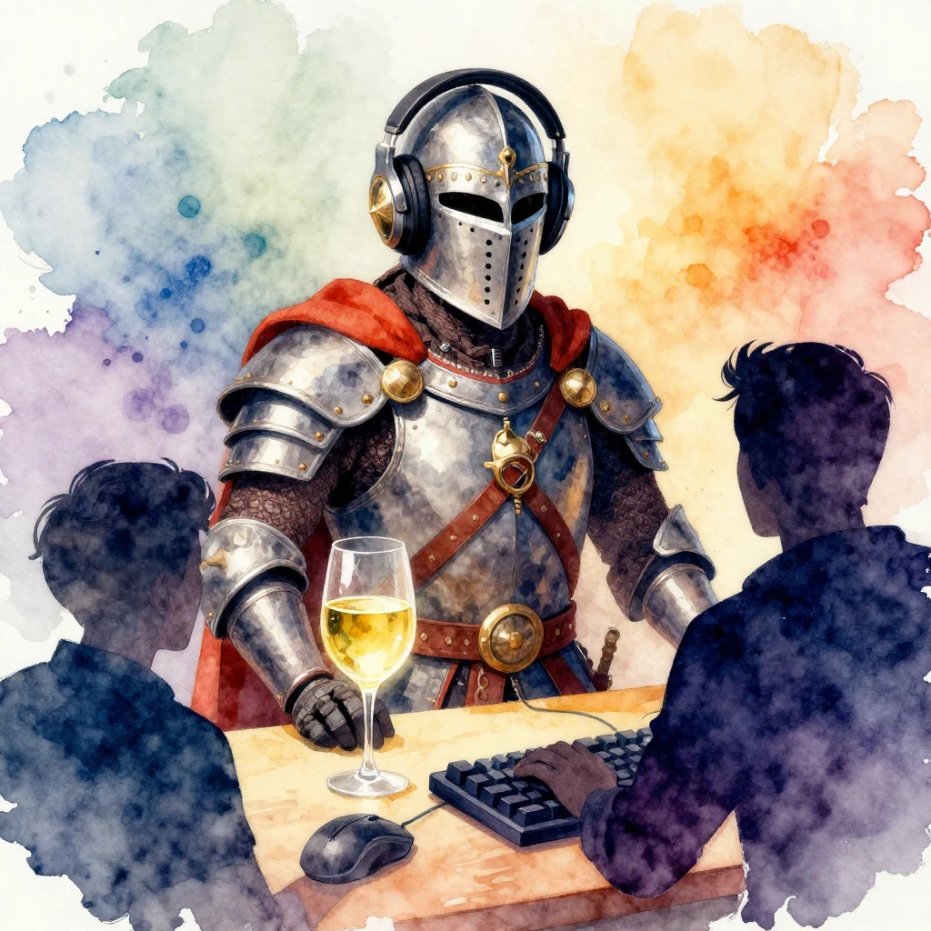 Vibrant watercolor style. Georgian warrior spirit, white win...