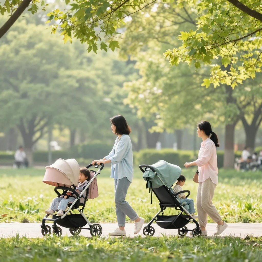 Two female silhouettes walking in a green sunny park with ch...
