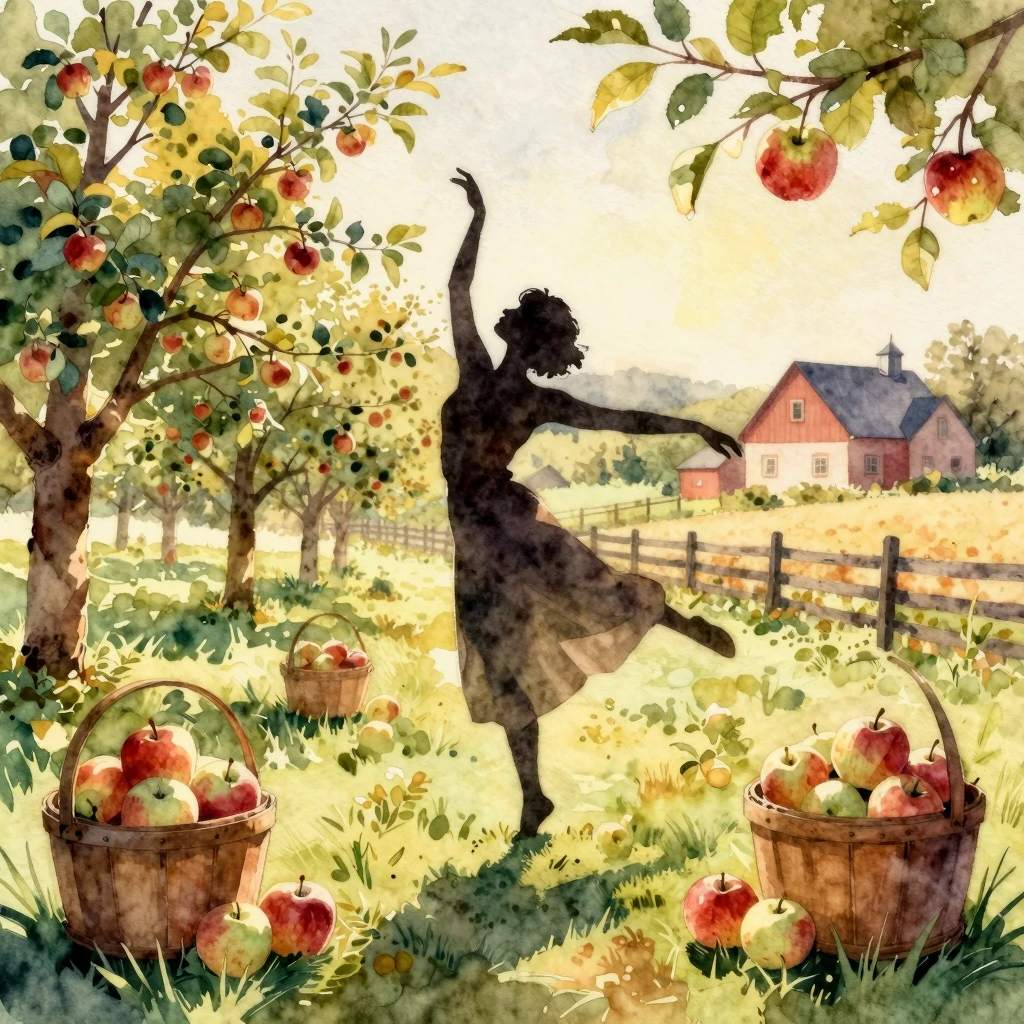Watercolor style. A silhouette of a person dancing gracefull...