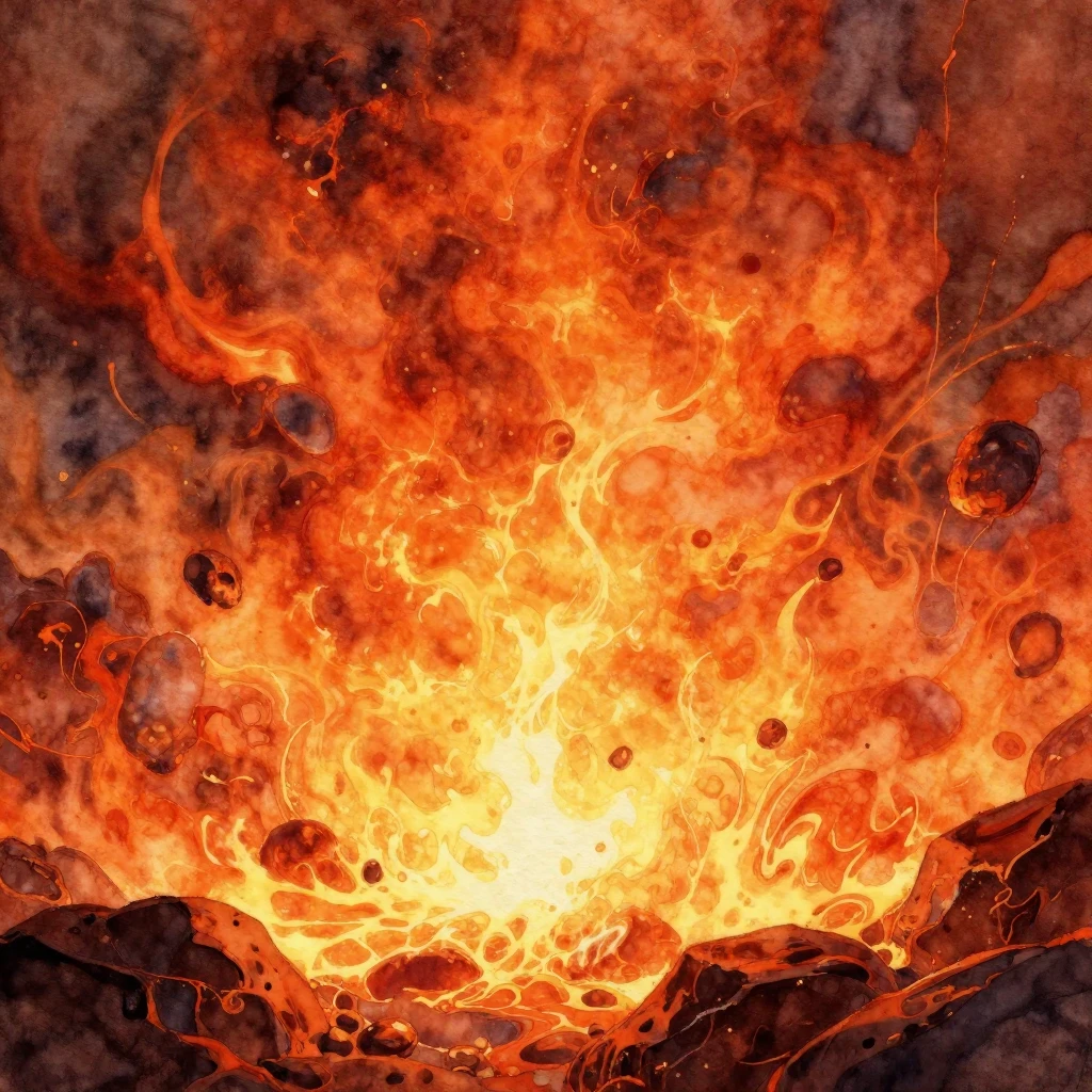 A vibrant watercolor illustration depicting a vast, glowing ...