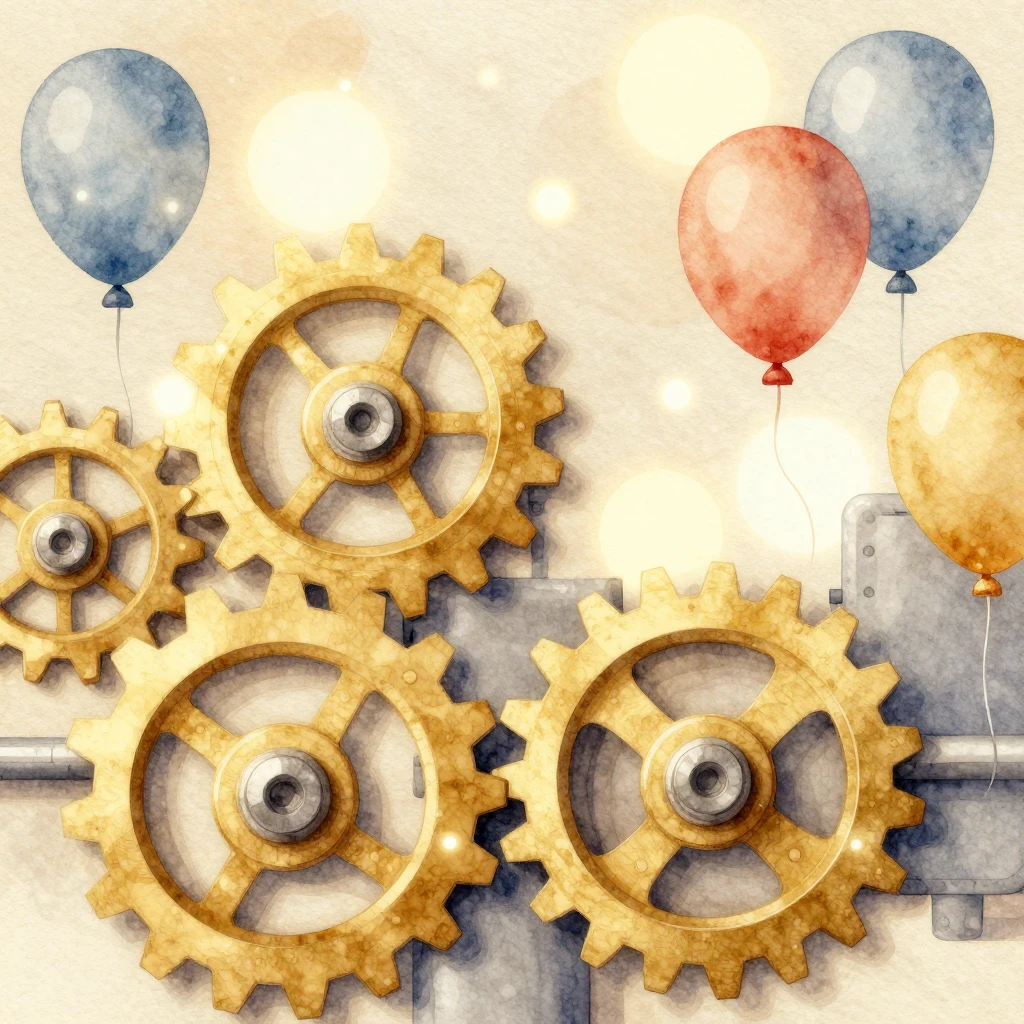 Watercolor style abstract industrial background with golden ...