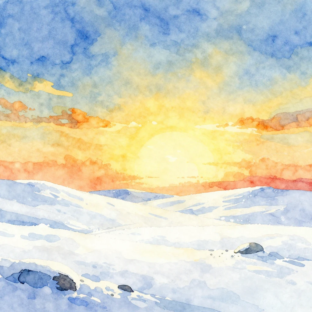 A vibrant watercolor illustration depicting a landscape wher...
