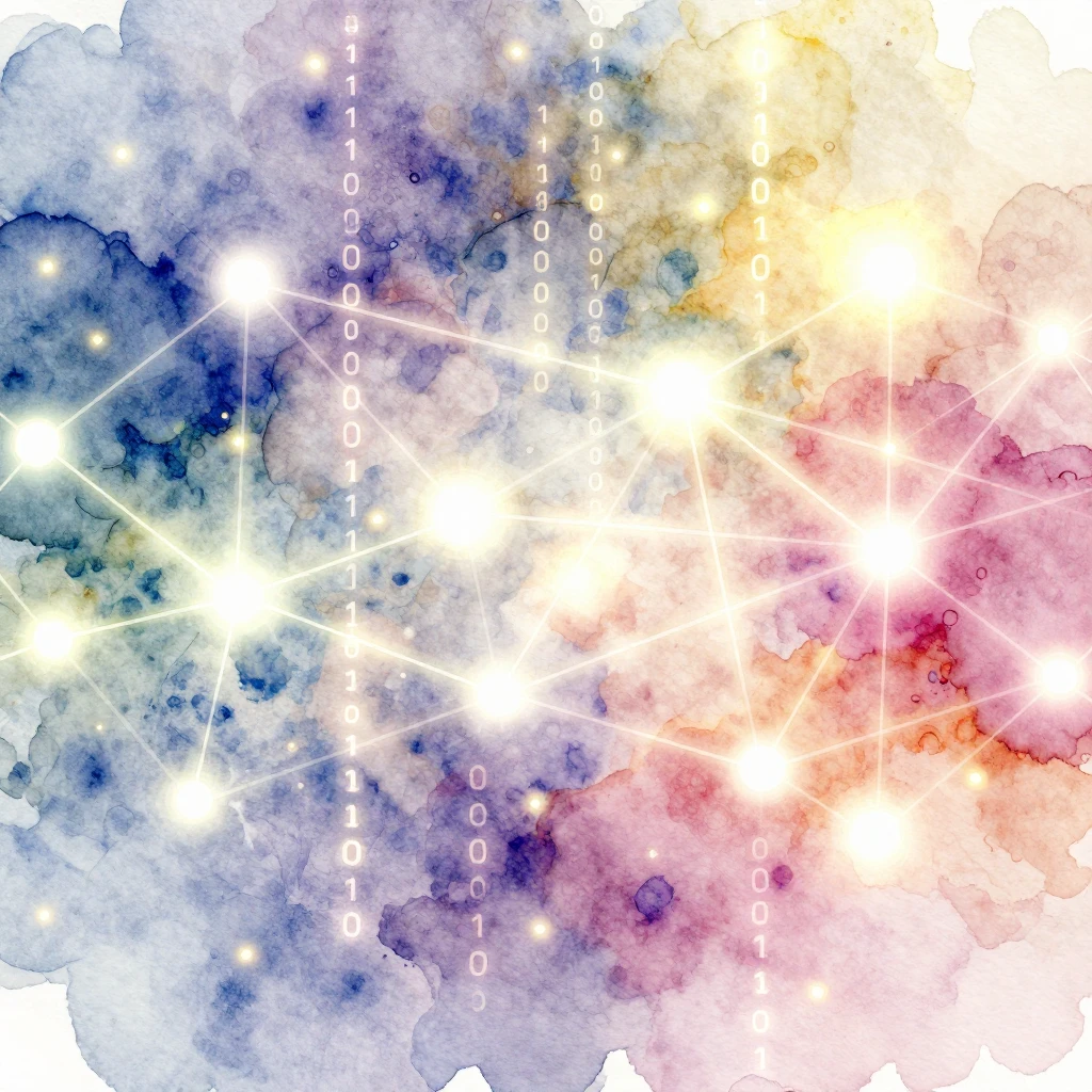 Watercolor style abstract celebration background with glowin...