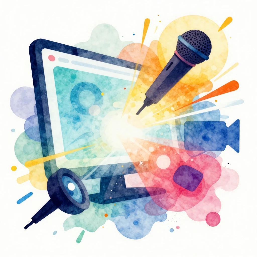 A dynamic, abstract illustration in a vibrant watercolor sty...