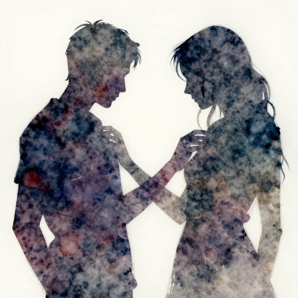 A vibrant watercolor style illustration featuring two intert...