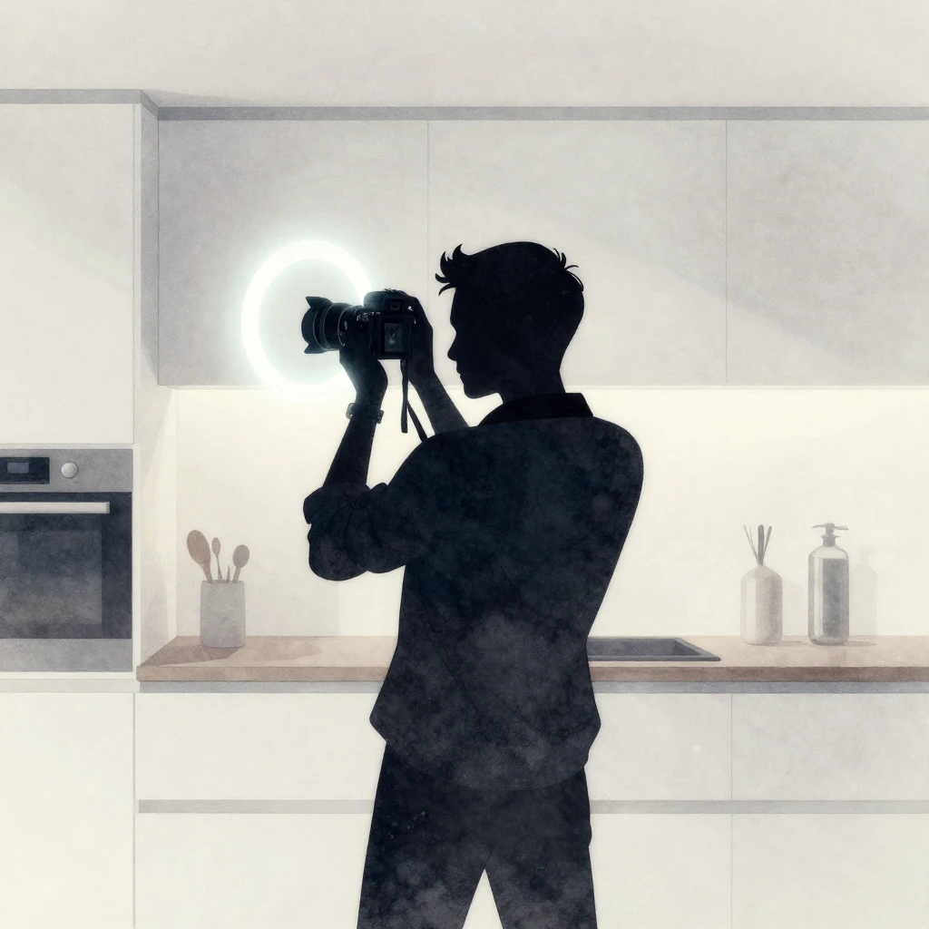 A stylish silhouette of a person in a modern, minimalist kit...