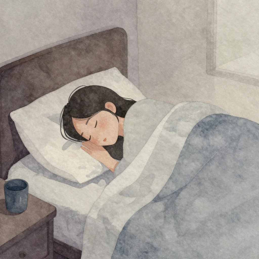 A watercolor illustration of a faint silhouette of a person ...