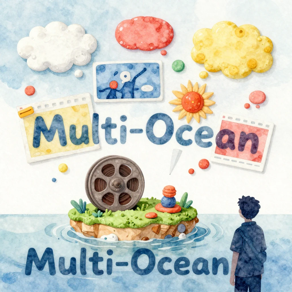 A vibrant watercolor illustration where elements like though...