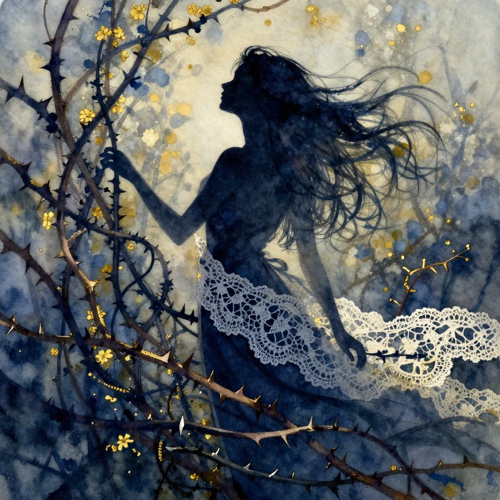 A dramatic watercolor scene depicting the essence of spring,...