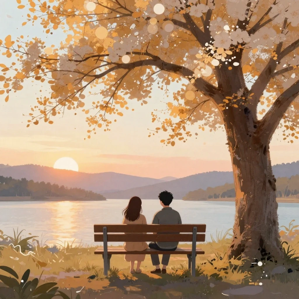 A heartwarming and cozy scene depicting two figures sitting ...