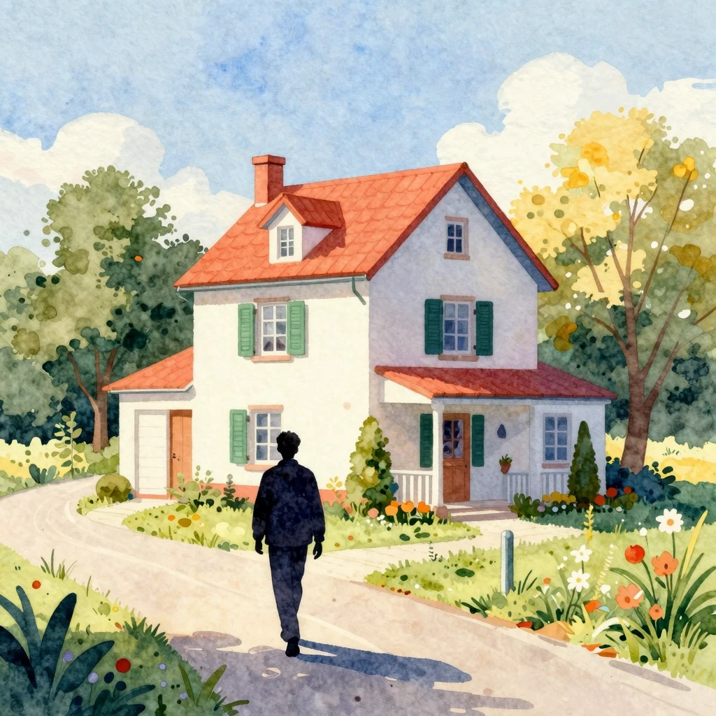 Vibrant watercolor illustration of a welcoming, brightly lit...