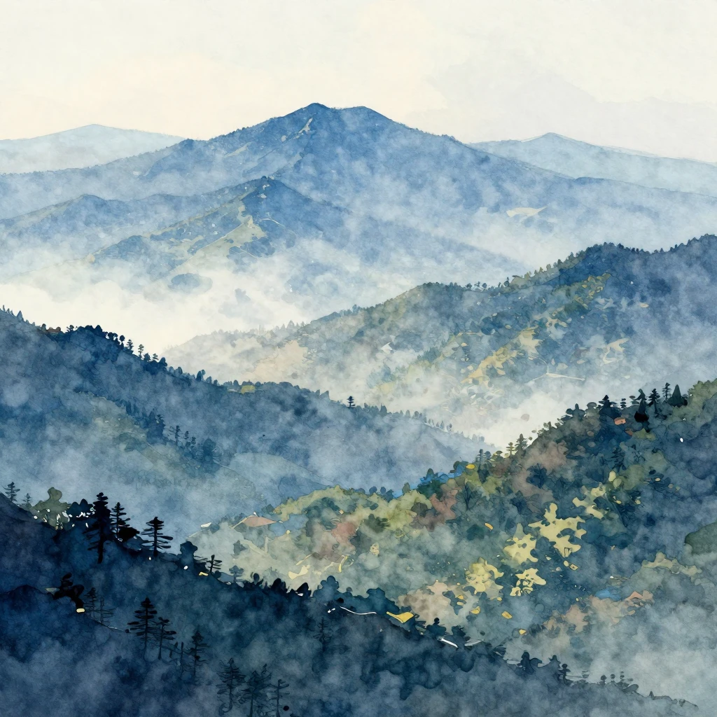 A vibrant watercolor style illustration of a vast, atmospher...