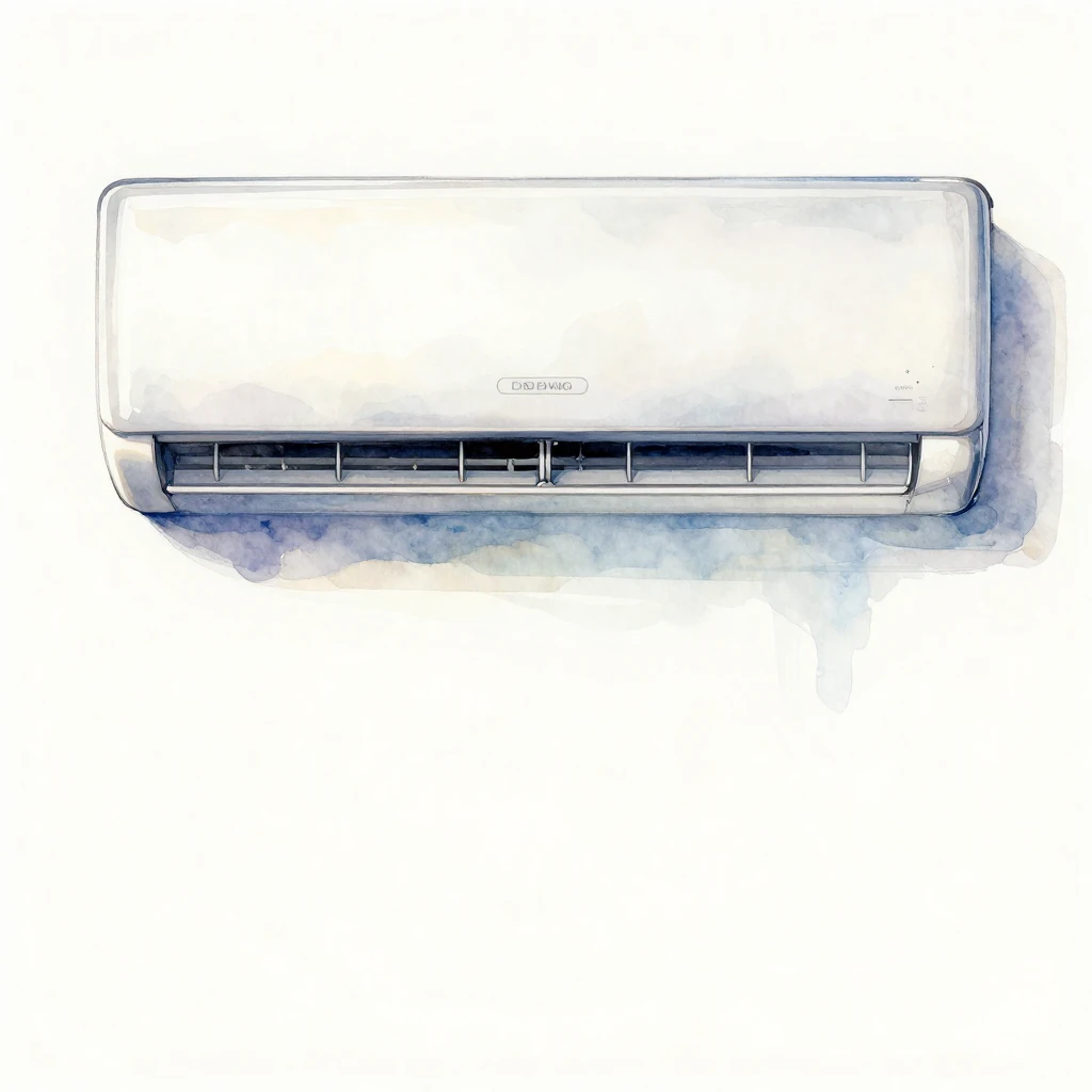 A vibrant watercolor illustration of a sleek, modern househo...