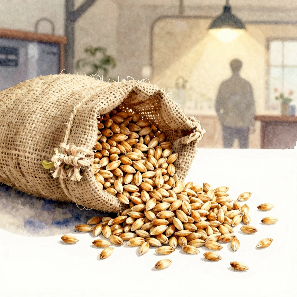 Watercolor style. Artistic illustration of golden buckwheat ...