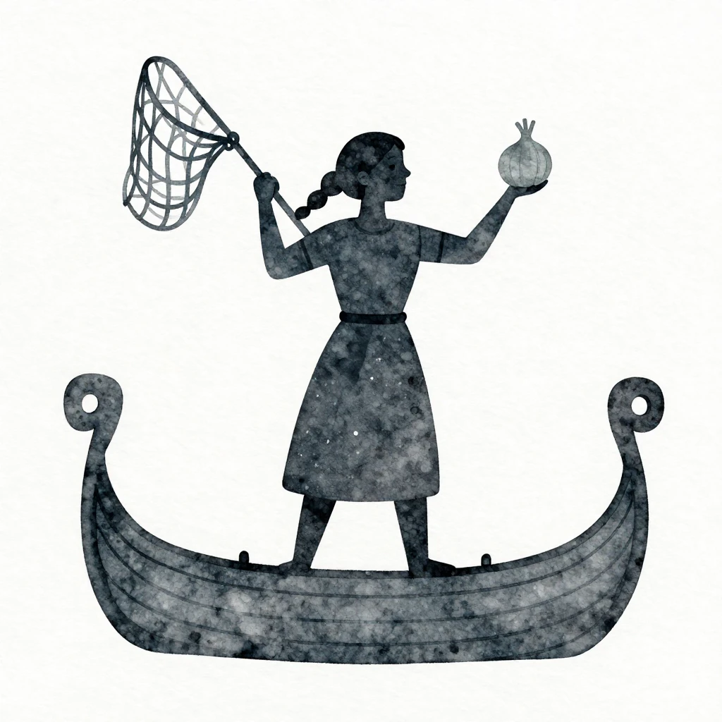 Watercolor style. A silhouette of a clever woman standing on...