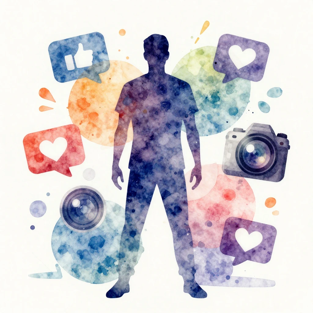 A vibrant watercolor abstract illustration featuring a subtl...