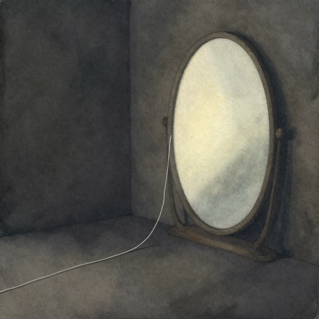 An introspective and serene watercolor painting, abstract in...