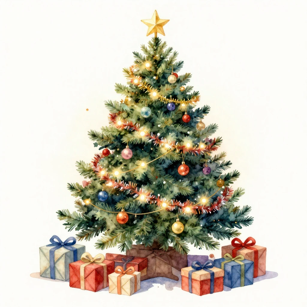 A beautifully decorated Christmas tree, adorned with sparkli...