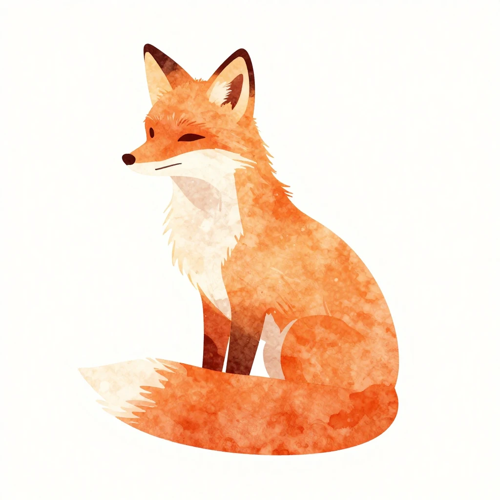 A minimalist illustration of a stylized fox silhouette, rend...