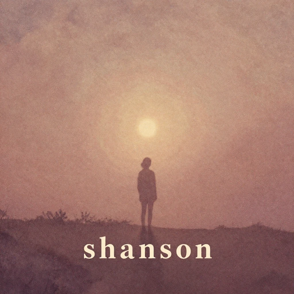 A vintage-style shanson album cover, watercolor, mysterious,...