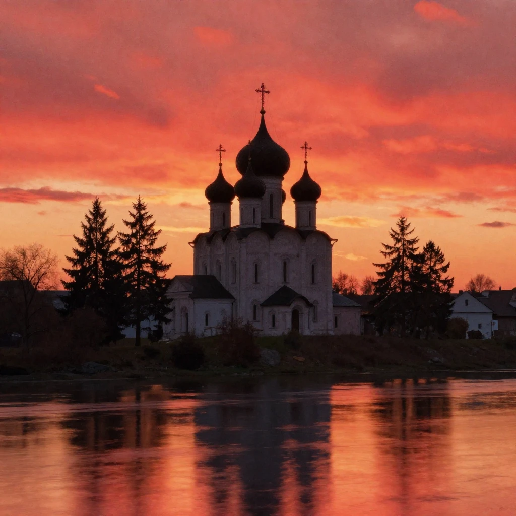 A minimalist watercolor landscape featuring the silhouette o...