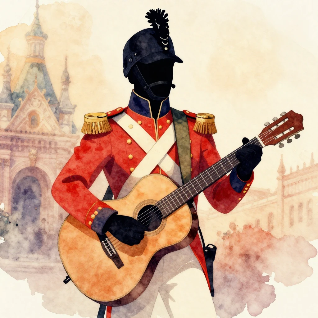 Vibrant watercolor style. A vintage-style illustration of a ...