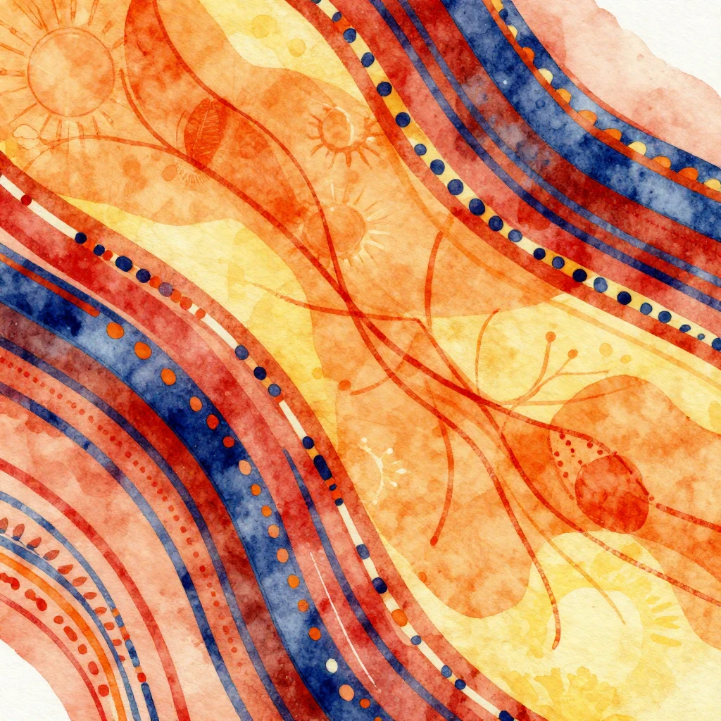 A vibrant watercolor illustration showcasing abstract, flowi...