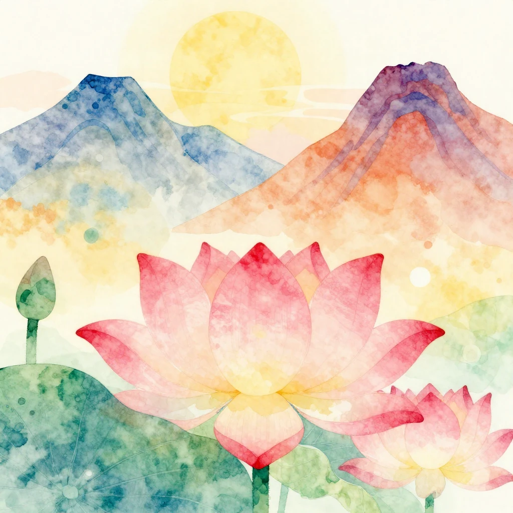 Vibrant watercolor style illustration with subtle hints of A...