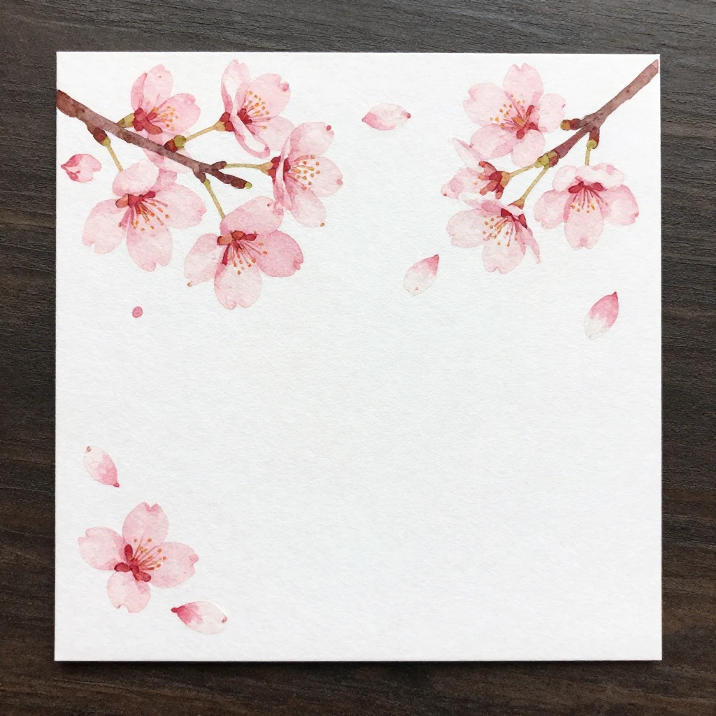 A beautifully designed greeting card with delicate cherry bl...