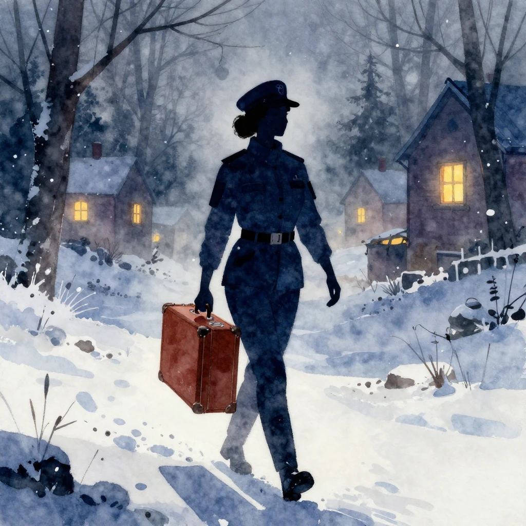 A vibrant watercolor painting of a female paramedic's silhou...