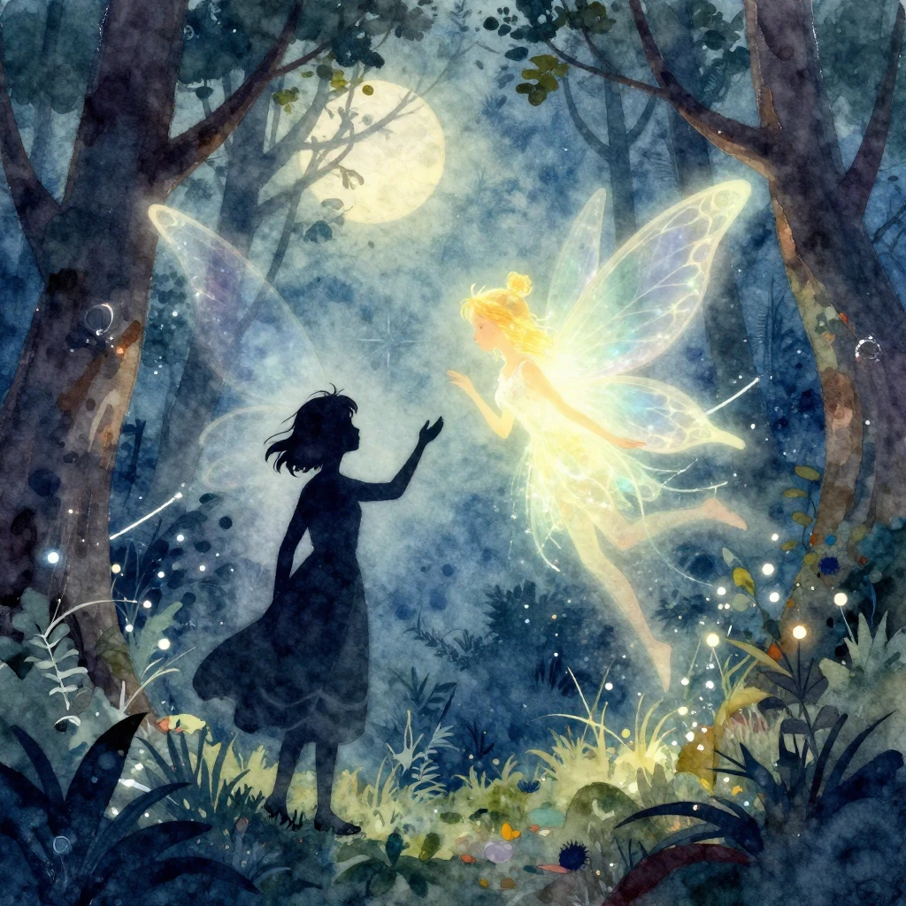 A vibrant watercolor painting showing a silhouette of a pers...