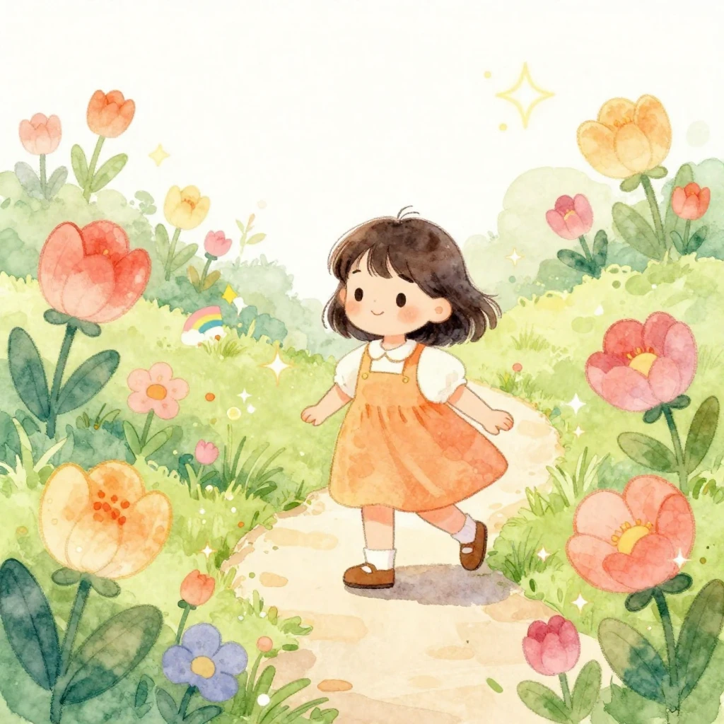 A vibrant, tender, and optimistic illustration in watercolor...