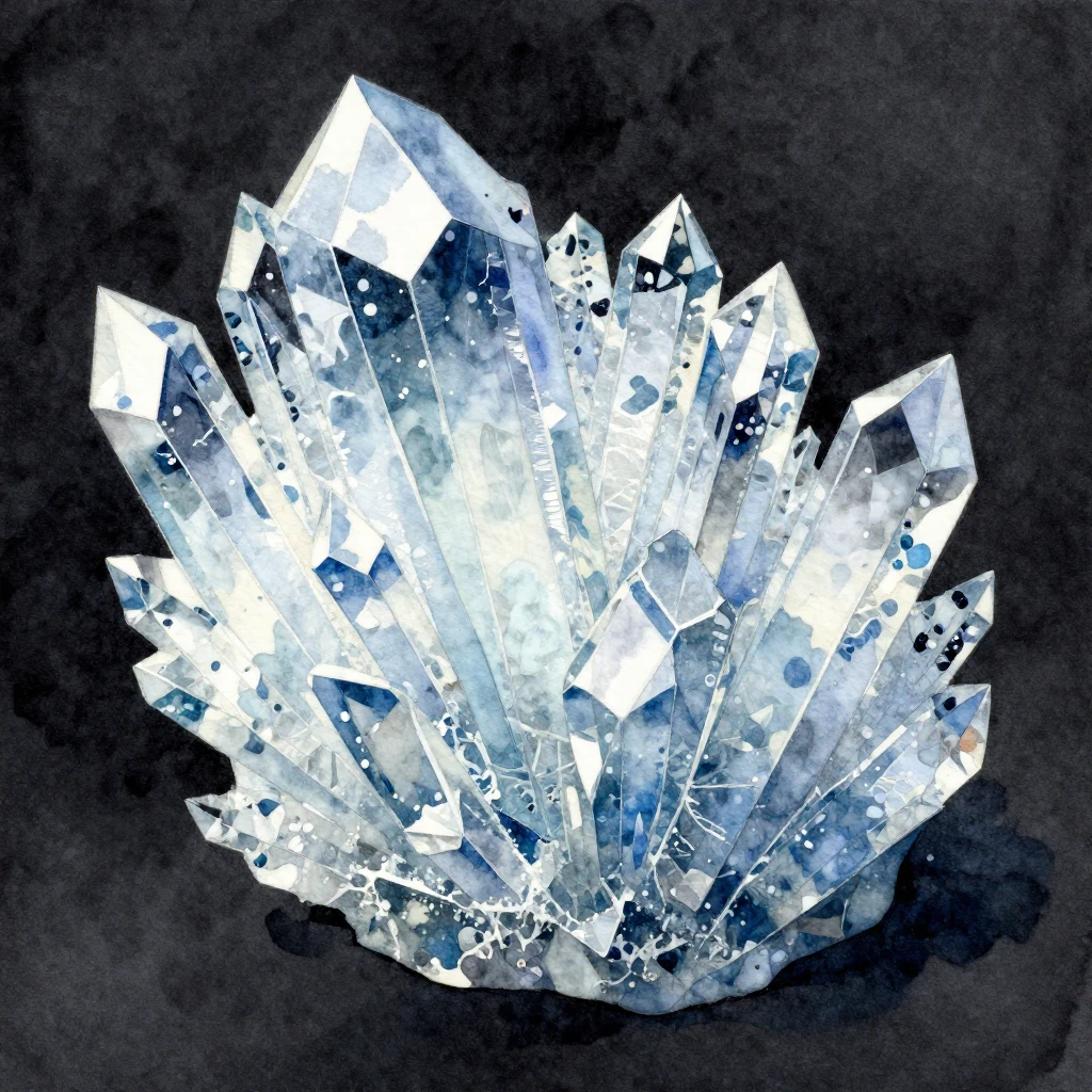 A close-up of a detailed ice shard, sharp and crystalline, r...