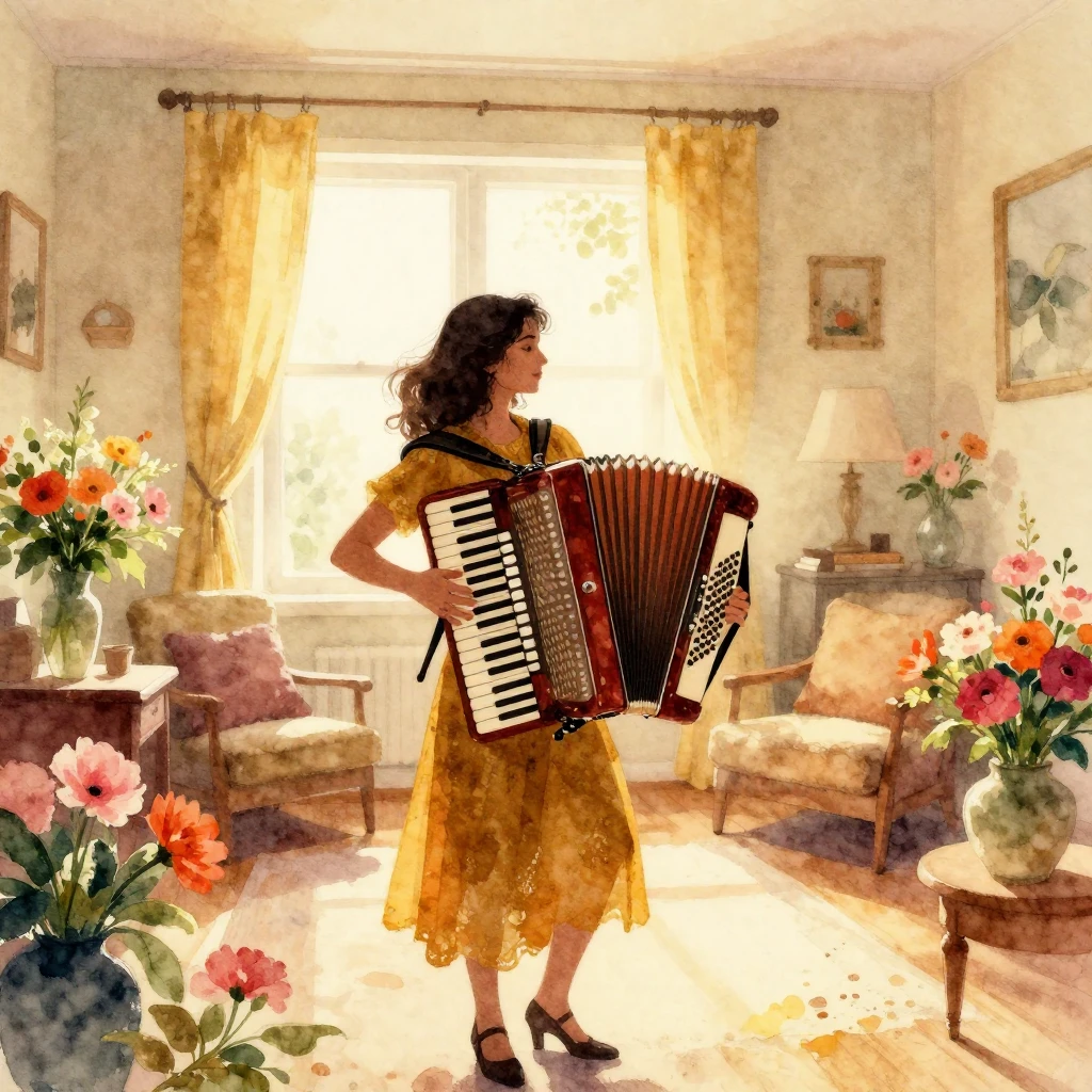 A vibrant watercolor style album cover for folk pop music. W...