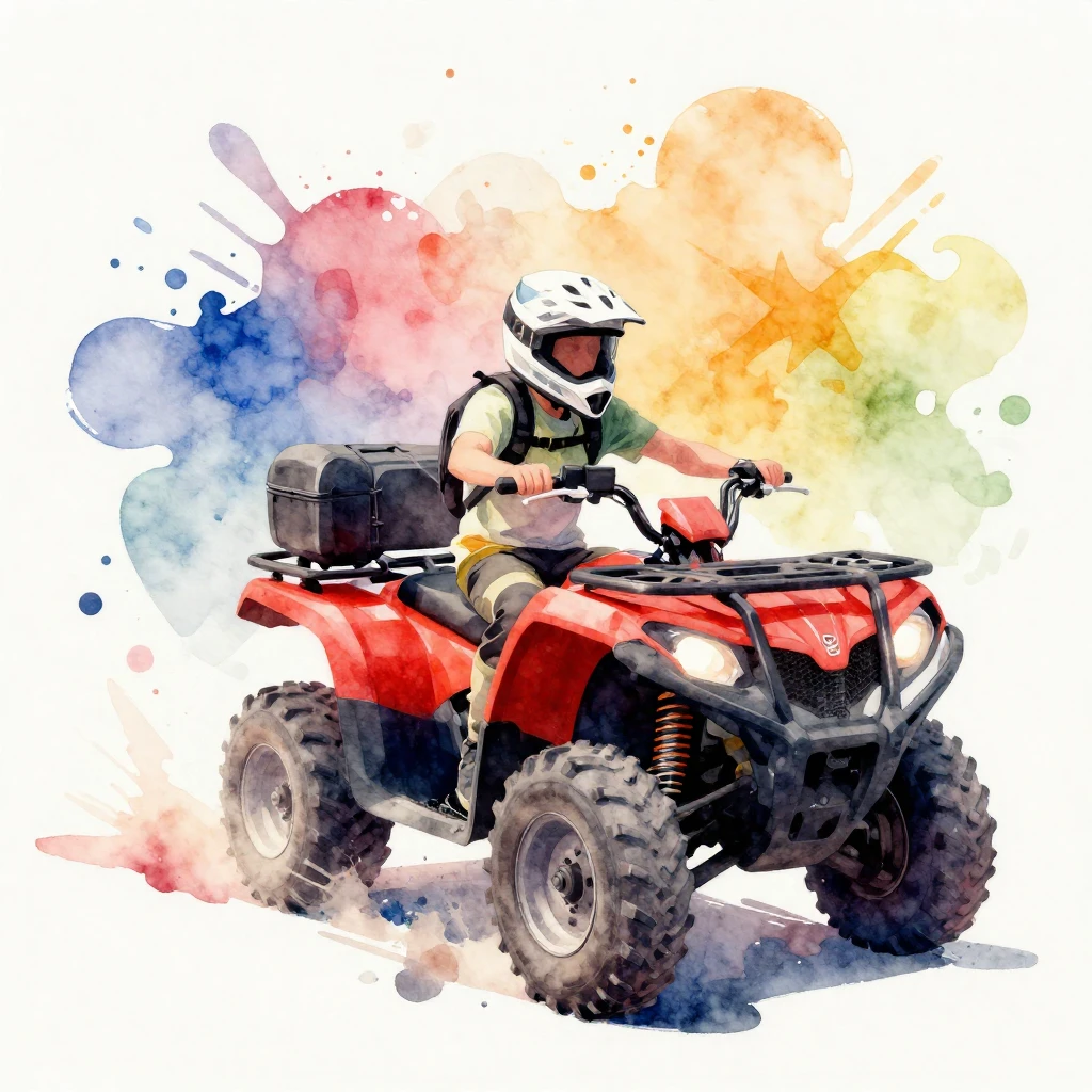 A dynamic watercolor illustration with energetic colors, dep...