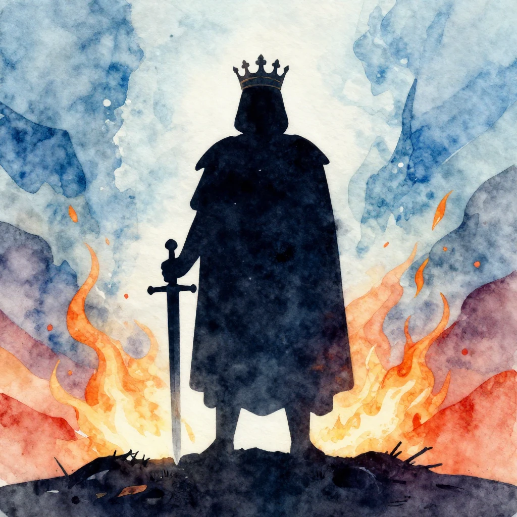 A vibrant watercolor illustration in the style of a silhouet...