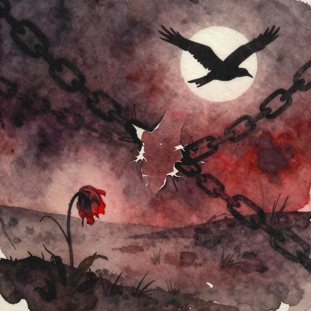 A dark, abstract, and emotionally charged album cover design...