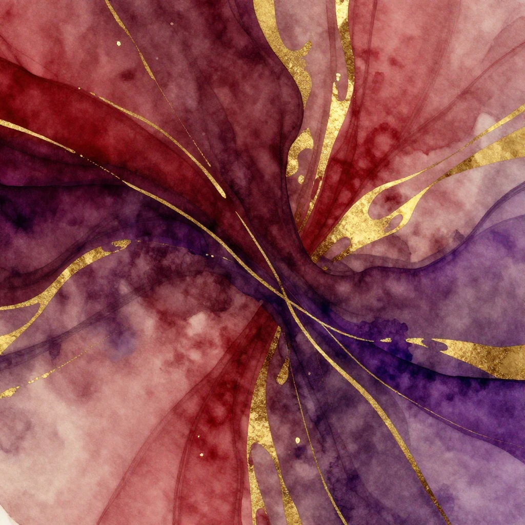 An abstract watercolor artwork exuding an exotic and luxurio...