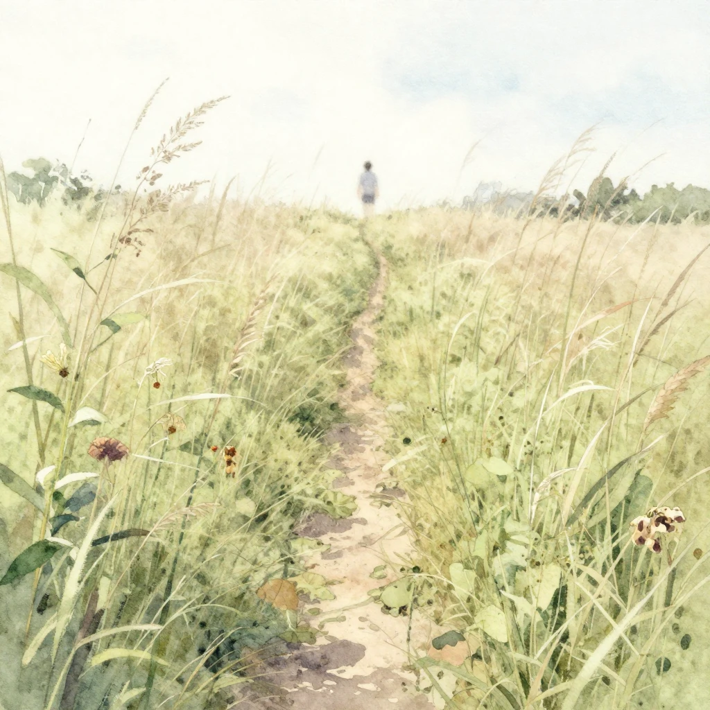A watercolor painting illustrating a subtle, nostalgic summe...