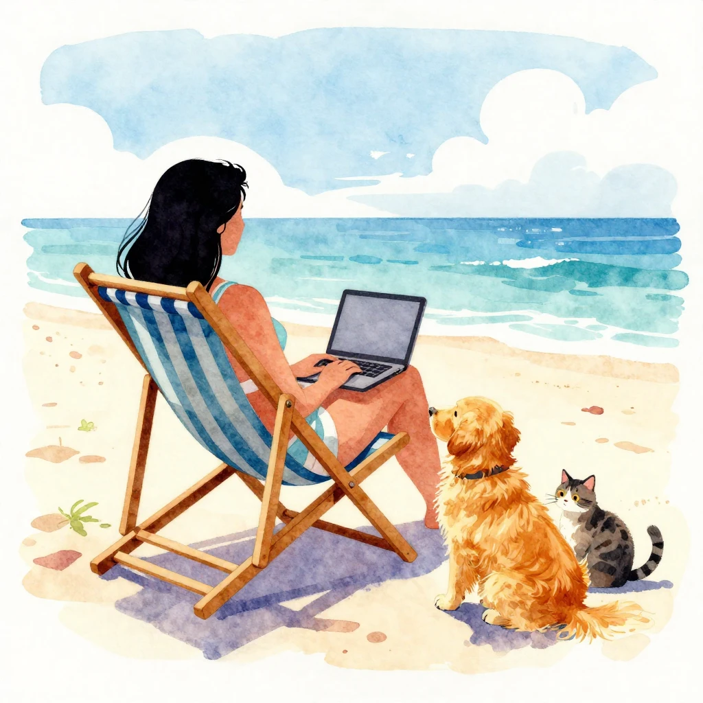 A watercolor painting in a pop art style, depicting a silhou...