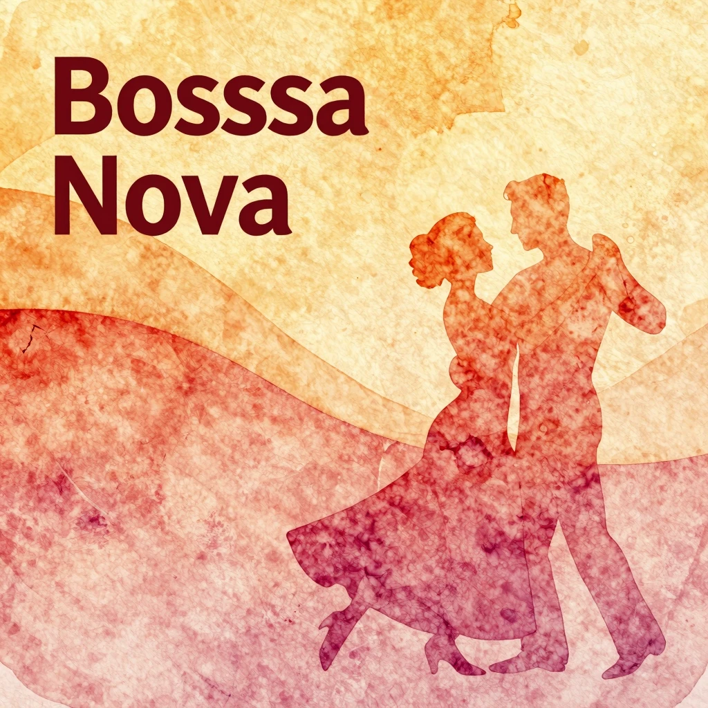 Vibrant watercolor style. Bossa Nova album cover, abstract, ...