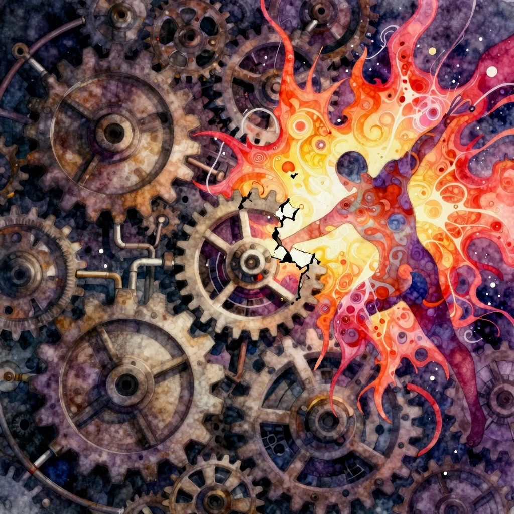 Vibrant watercolor style. A dynamic, abstract illustration i...