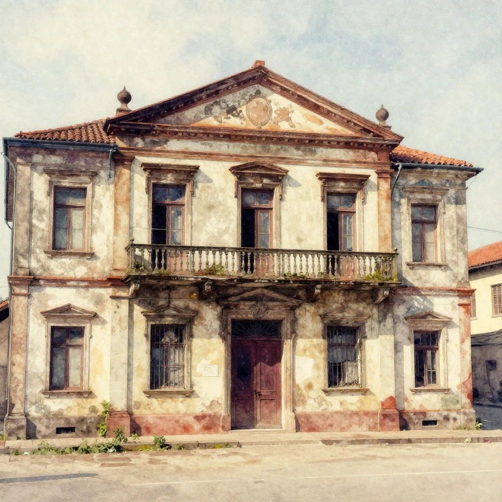 Art evoking a bygone era. Faded colors, vintage elements, su...