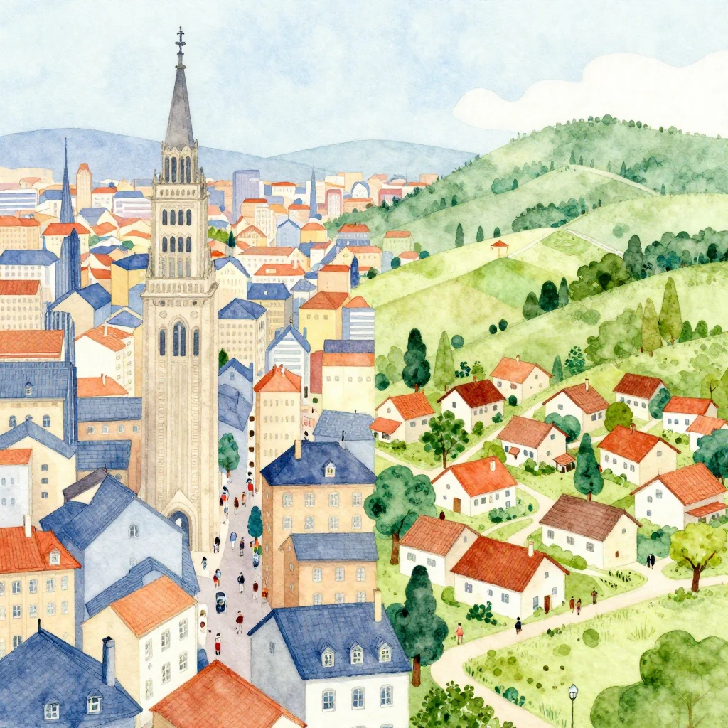 A vibrant watercolor illustration that harmoniously blends a...