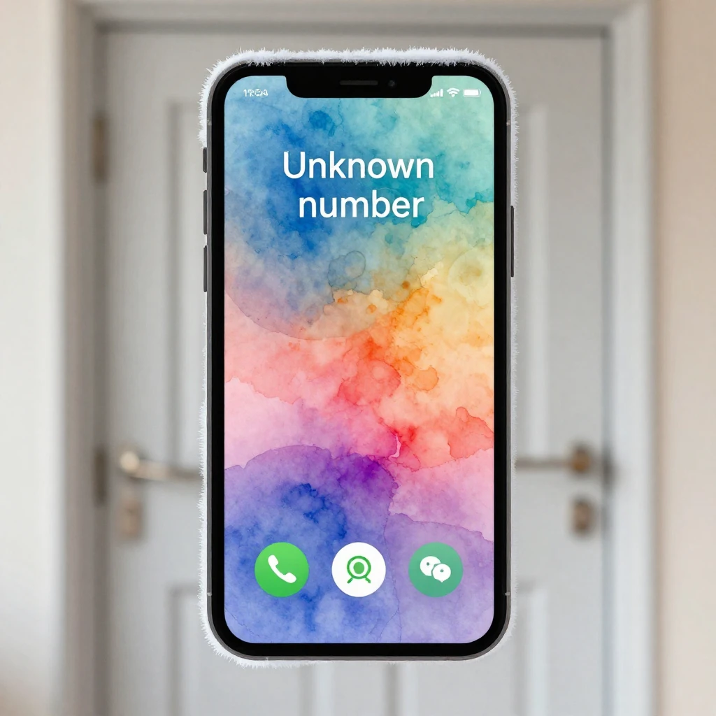 A smartphone screen displaying an incoming call from an 'unk...